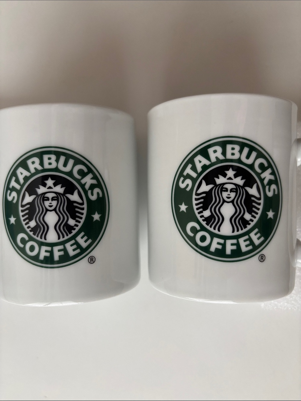 Starbucks Coffee Mugs with Classic Green Siren Logo  Pre-2011 (Set of 2 mugs)